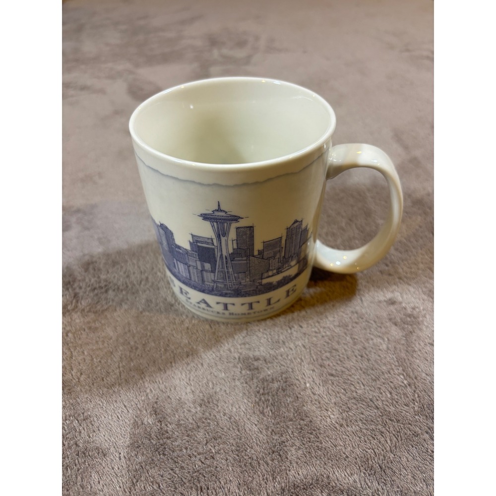 Starbucks Seattle Skyline Collector Series Mug 18oz Space Needle Blue White